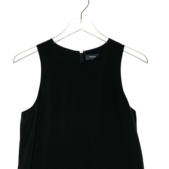 Theory S Womens Black Anastaza Winslow Layered Crepe Top Pleated Hem - Picture 5 of 9